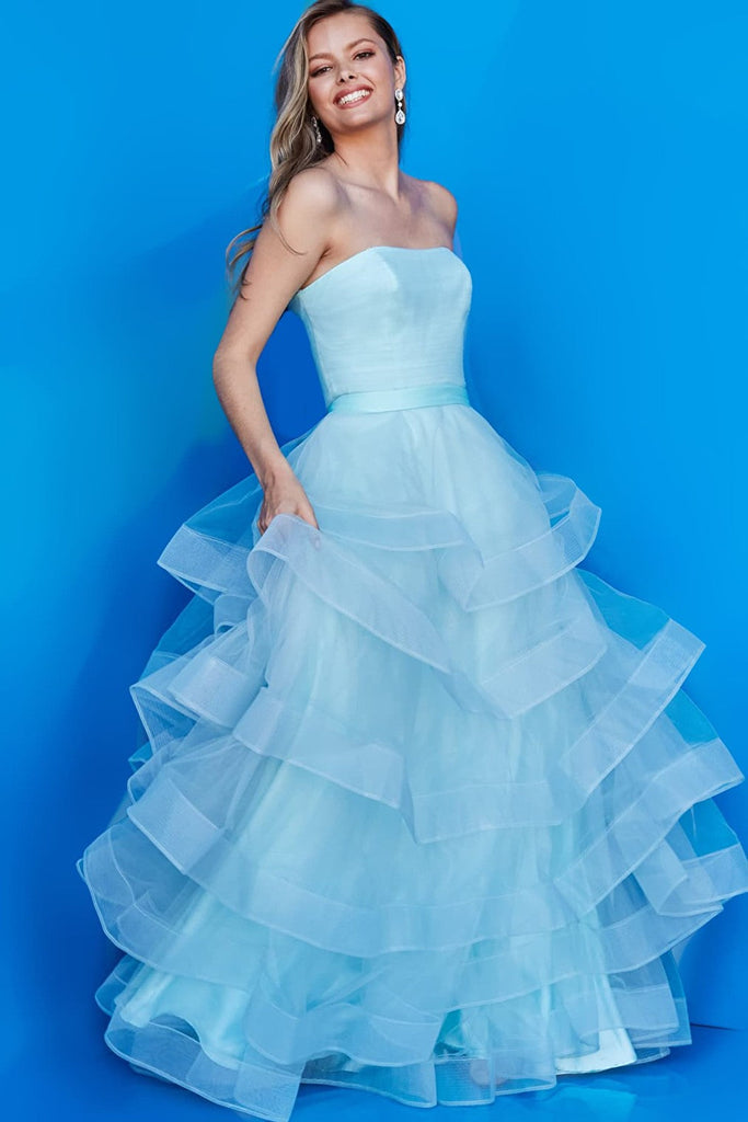 blue prom dress K02442
